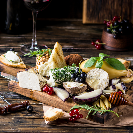 Luxe Breakfast Board for Two, including two fresh ham and cheese Croissants